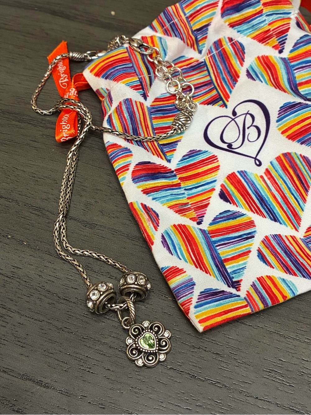 Brighton Swarovski Crystal August Birthstone Floral Necklace